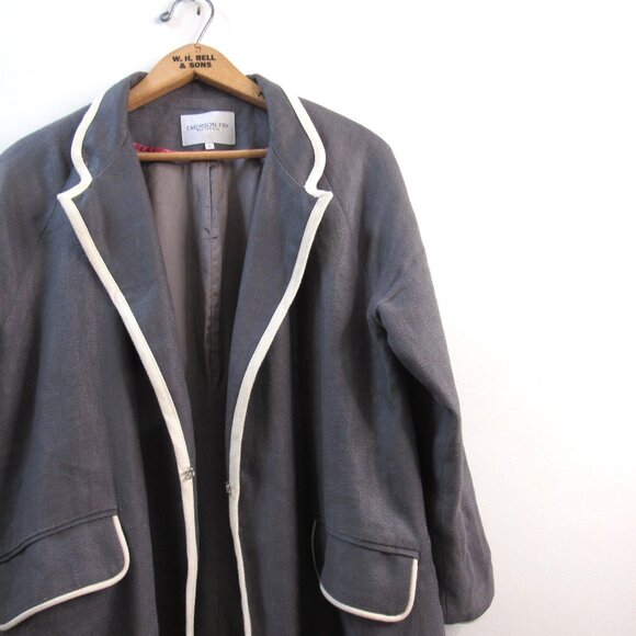 Emerson Fry Fitted Linen Blazer Jacket - Picture 5 of 9
